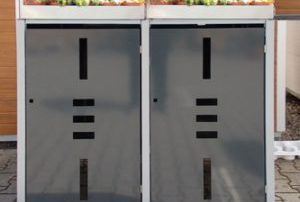 Mülltonenboxen mit Pflanzdach