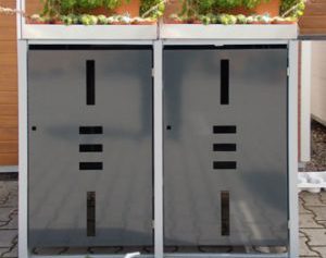 Mülltonenboxen mit Pflanzdach